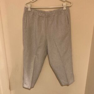 J. Jill light Grey Linen Cropped Pants MP
